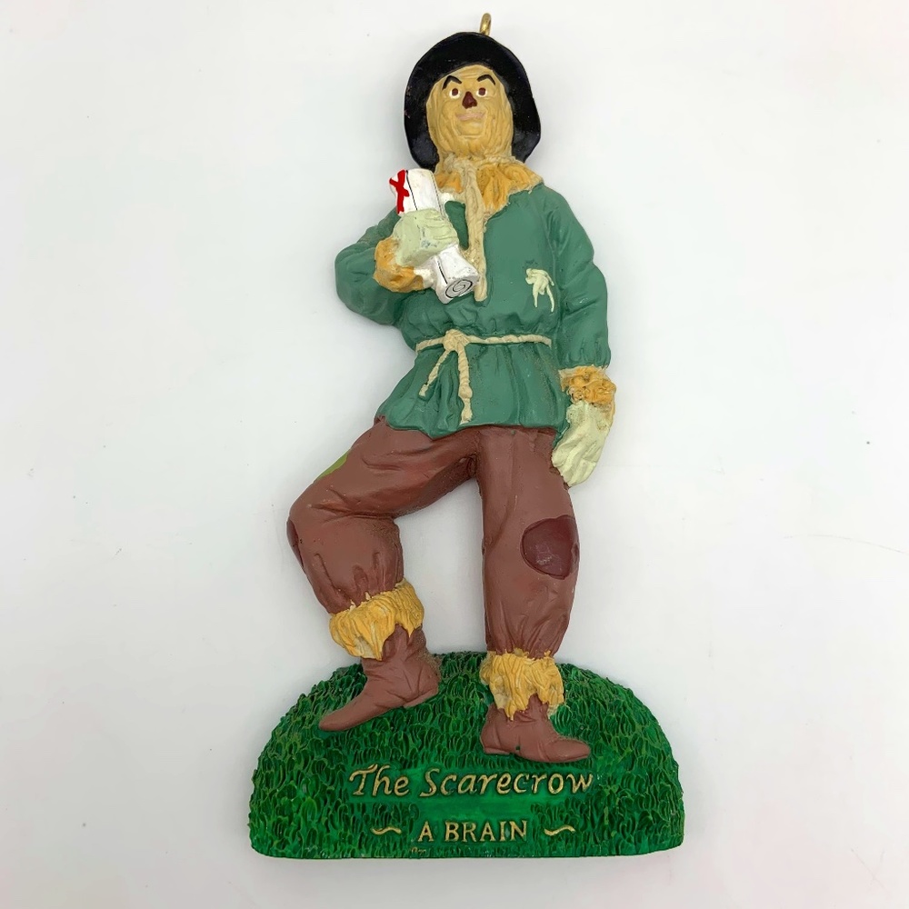 Vintage Kurt Adler Wizard of Oz The Scarecrow 'A Brain' Ceramic Ornament 2000